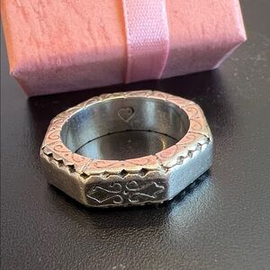 Brighton .925 sterling silver ring. Octagon & signature scrollwork. VTG